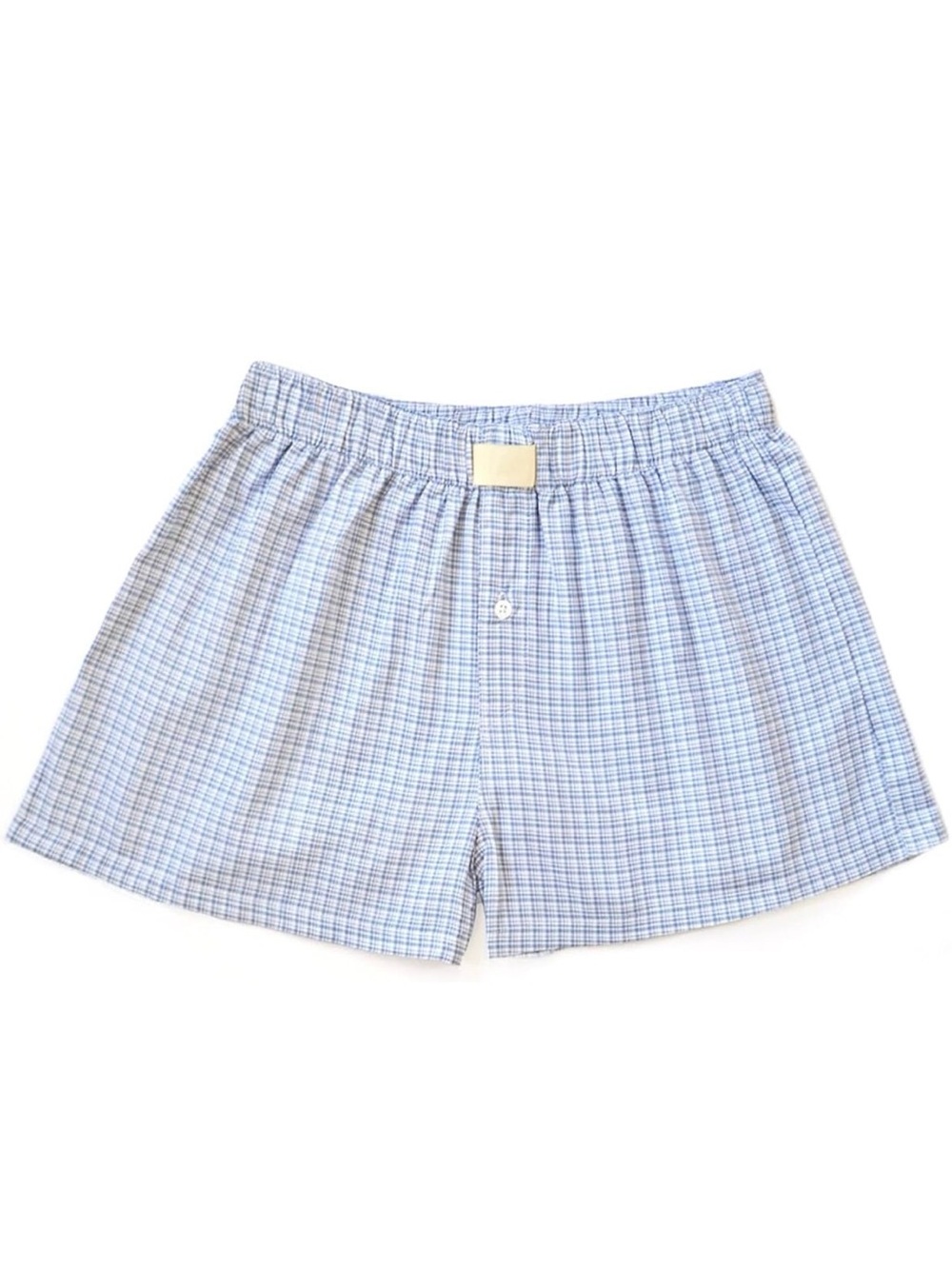 Sister Jane Blue and White Plaid Cotton Boxer Shorts